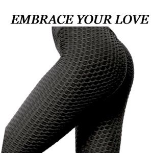 EMBRACE YOUR lLOVE honeycomb active textured leggings size L NWT